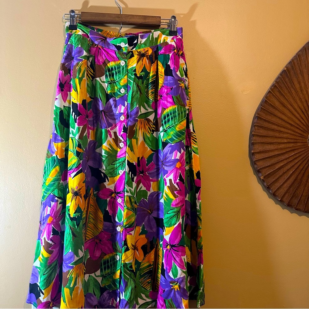 Pendleton petite vintage fliral skirt size 8